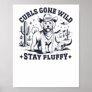 Funny Vintage Western Labradoodle Sticker Poster