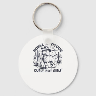 Funny Vintage Western Poodle Sticker Key Ring