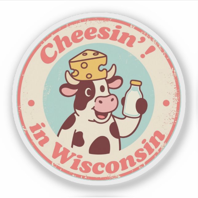 Funny Vintage Wisconsin Cow Cheese Hat Retro (Front)