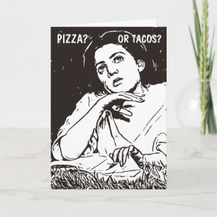 FUNNY VINTAGE WOMAN (TACOS) BIRTHDAY CARD