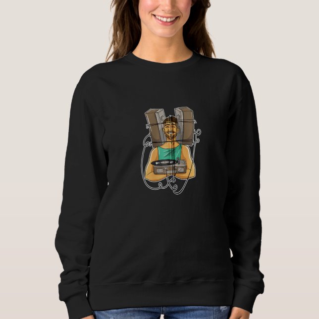 Funny Vinyl Guy For Vinyl Record Player Zip Sweatshirt (Front)
