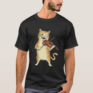 Funny Violin Cat Musician Orchestra Fiddle Player T-Shirt