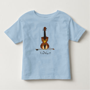 Funny Violin Cute Owl Musician Kids Music Toddler T-Shirt