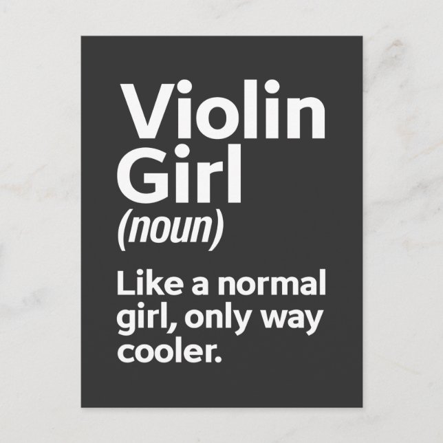 Funny Violin Girl Music Instrument Player Musician Postcard (Front)