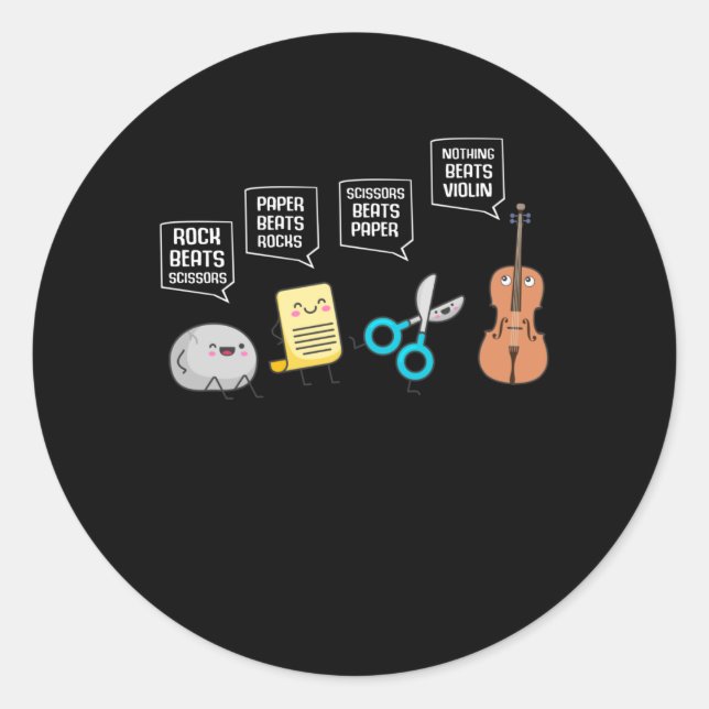 Funny Violin Player Humour Musician Fun Classic Round Sticker (Front)