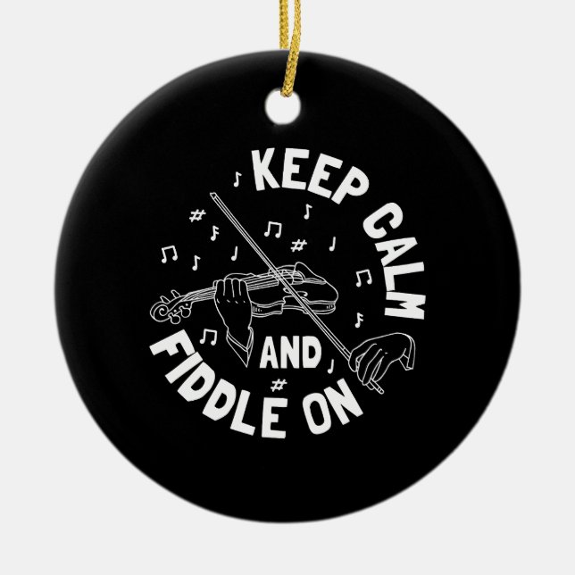 Funny Violin Violin Player Ceramic Tree Decoration (Front)