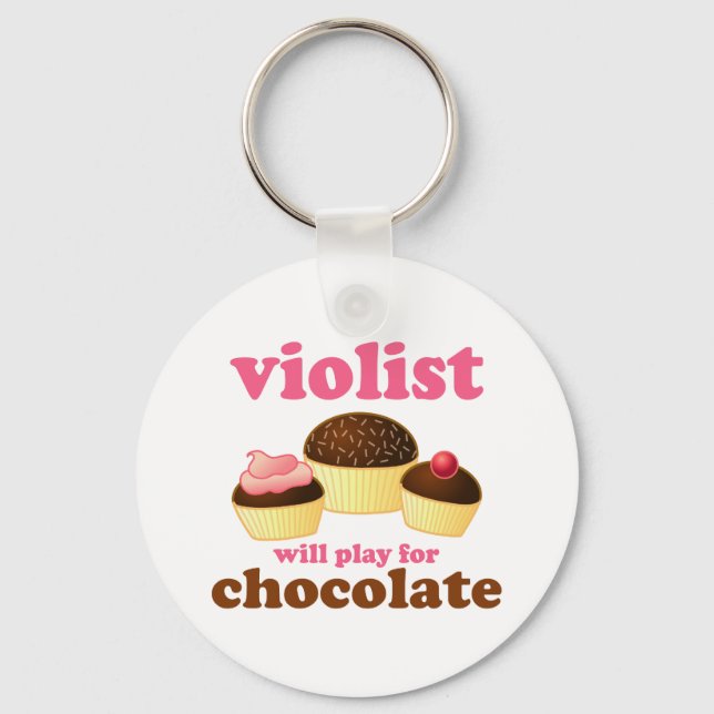 Funny Violist Music Keychain (Front)