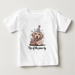 Funny "VIP of the Paw-ty" Dog Birthday Baby T-Shirt