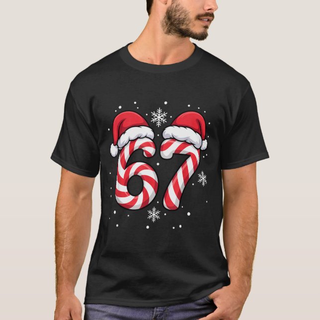 Funny Viral 67 Candy Canes Santa Funny Holiday Kid T-Shirt (Front)