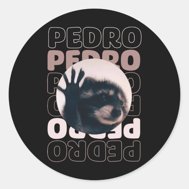 Funny Viral Pedro Dancing Racoon Meme Pedro  Classic Round Sticker (Front)