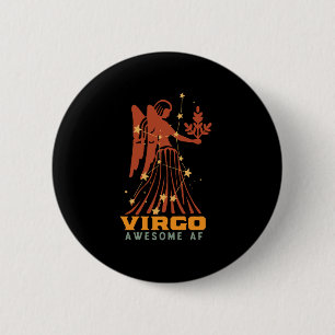 Funny Virgo Zodiac Horoscope Astrology Awesome AF 6 Cm Round Badge
