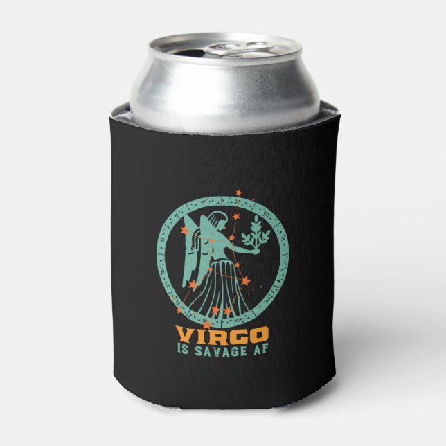 Funny Virgo Zodiac Star Sign Astrology Birthday Can Cooler (Can Front)