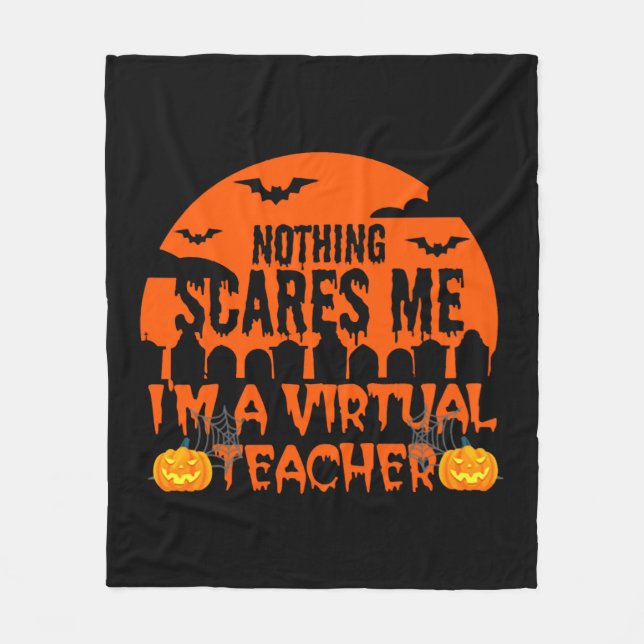 Funny Virtual Teacher Fleece Blanket (Front)