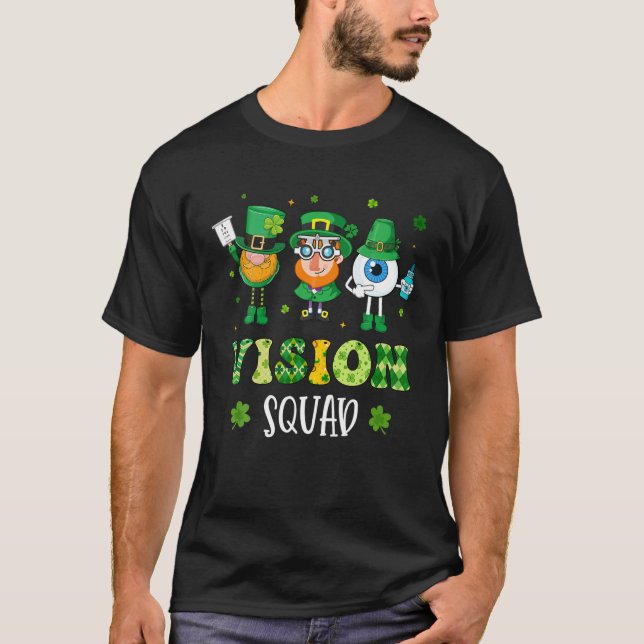 Funny Vision Squad Leprechaun Optometrist St Patri T-Shirt (Front)