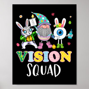 Funny Vision Squad Optometry Optometrist Bunny Eas Poster