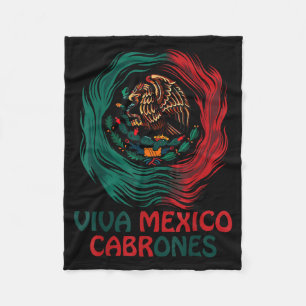 Funny Viva Mexico Cabrone Independence Day Mexican Fleece Blanket