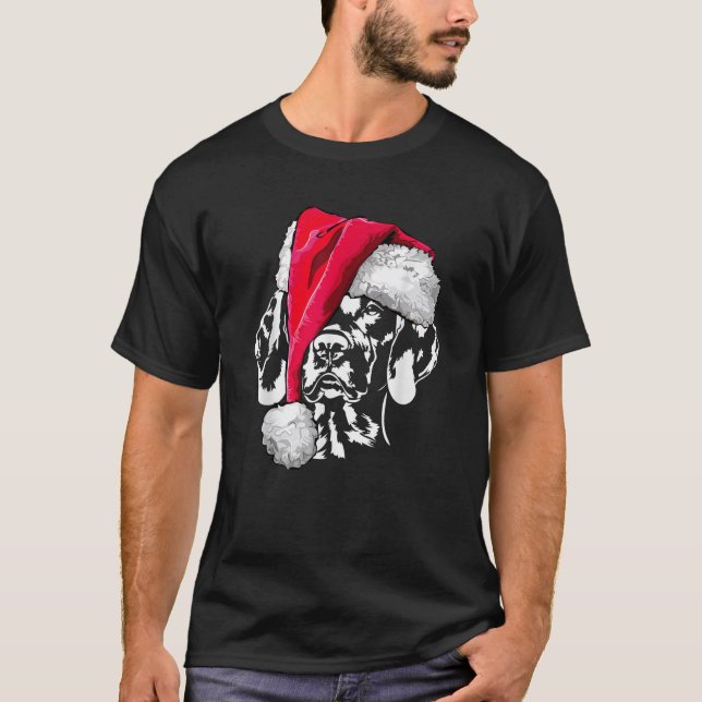 Funny Vizsla Santa Christmas  dog tee gift (Front)