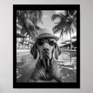 Funny Vizsla Selfie Dog Summer Vacation  Poster