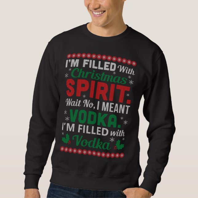 Funny Vodka Ugly Christmas Sweater (Front)