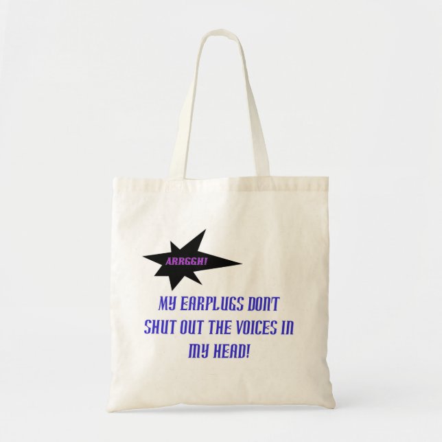 Funny "Voices in My Head" Tote Bag (Front)