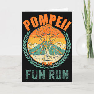 Funny Volcano Pompeii Fun Run Geography Volcanolog Card