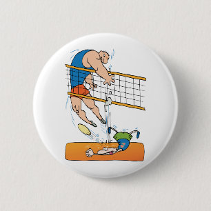 Funny Volleyball 6 Cm Round Badge