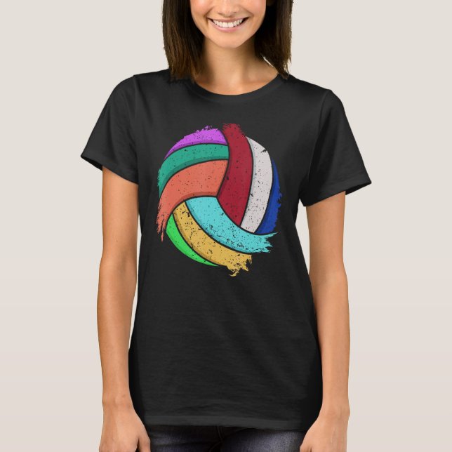Funny Volleyball Art For Boys Girls Women Volleyba T-Shirt (Front)