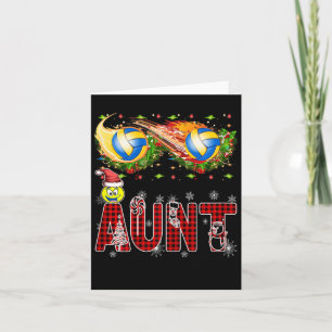 Funny Volleyball Aunt Tinsel Xmas Best Volleyball Card