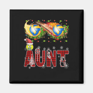 Funny Volleyball Aunt Tinsel Xmas Best Volleyball Magnet