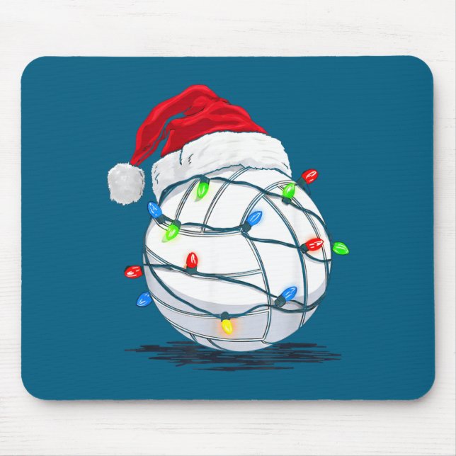 Funny Volleyball Ball Christmas Graphics Lights Lo Mouse Mat (Front)