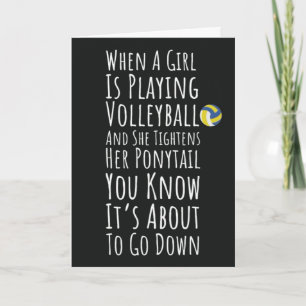 Funny Volleyball Cards Team Player Sports Lover 