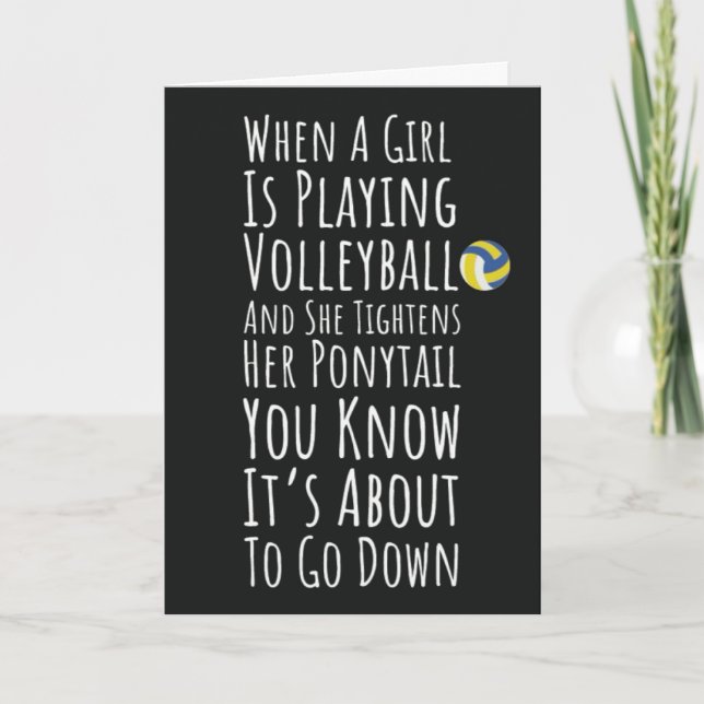 Funny Volleyball Cards Team Player Sports Lover  (Front)