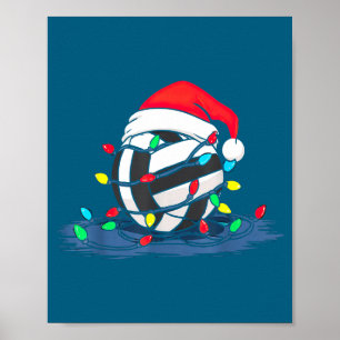 Funny Volleyball Christmas Graphics Lights Lover P Poster