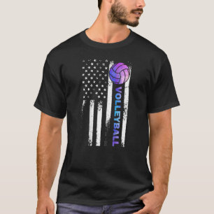 Funny Volleyball Design For Men Women USA Patrioti T-Shirt