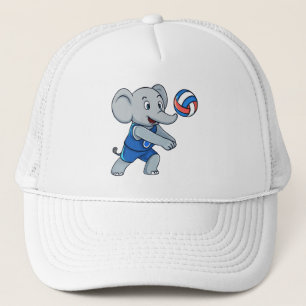Funny Volleyball Elephant Sports Trucker Hat