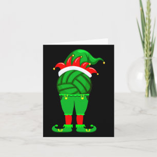 Funny Volleyball Elf Christmas Family Matching Xma Card