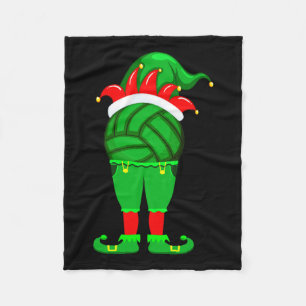 Funny Volleyball Elf Christmas Family Matching Xma Fleece Blanket