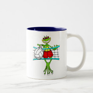 Funny Volleyball Gift Two-Tone Coffee Mug