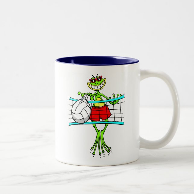 Funny Volleyball Gift Two-Tone Coffee Mug (Right)