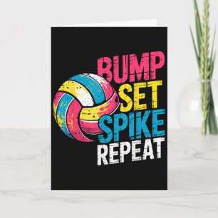 Funny Volleyball Joke Bump Set Spike Repeat Player Card