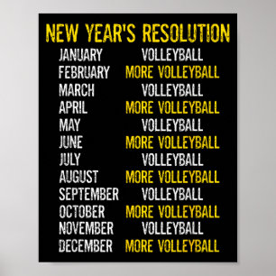 Funny Volleyball Jokes Happy New Year New Years Re Poster