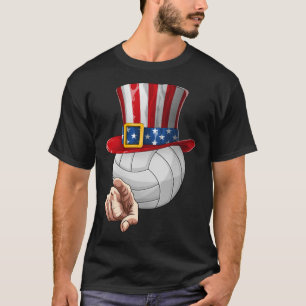 Funny Volleyball Lovers Uncle Sam 4th Of July T-Shirt