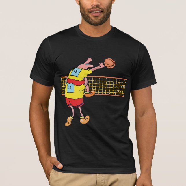 Funny Volleyball Men's Black T-Shirt (Front)
