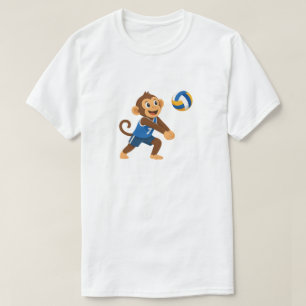 Funny Volleyball Monkey Athlete Graphic T-Shirt