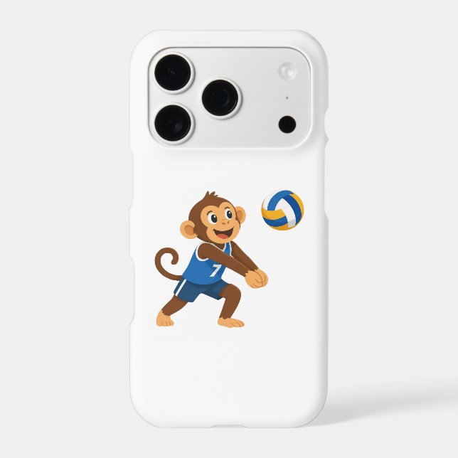 Funny Volleyball Monkey Athlete Tough Phone Case (Back)