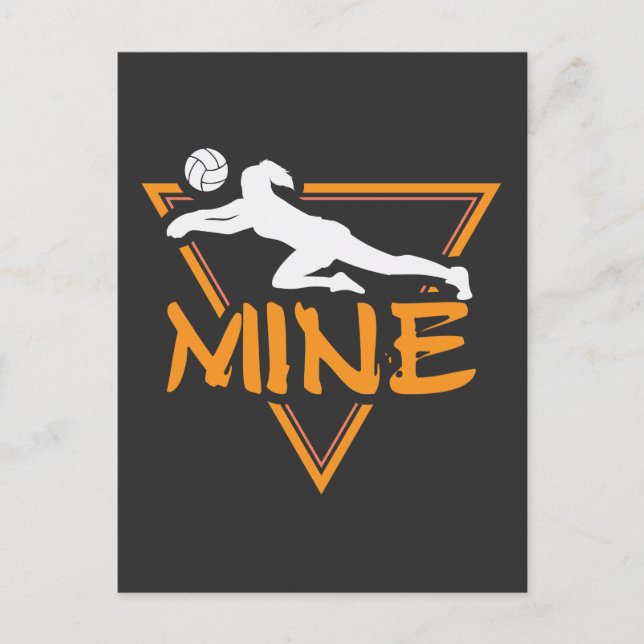 Funny Volleyball Player Mine Sport Athlete Postcard (Front)