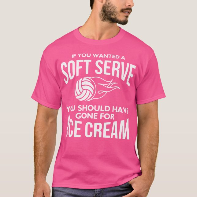 Funny Volleyball Soft Serve Ice Cream T-Shirt (Front)