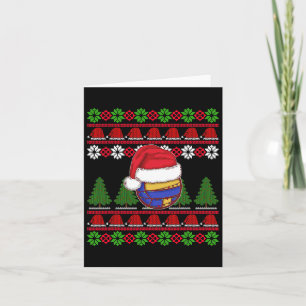 Funny Volleyball Team Ugly Sweater Christmas Light Card