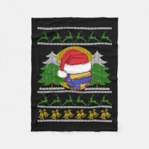 Funny Volleyball Team Ugly Sweater Christmas Light Fleece Blanket