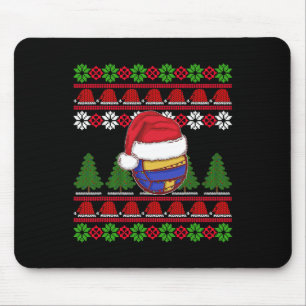 Funny Volleyball Team Ugly Sweater Christmas Light Mouse Mat